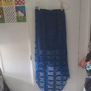 No Boundaries Blue High-Low Maxi Skirt